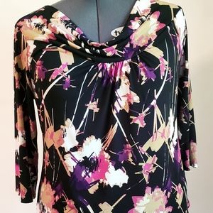 Floral tunic wear to work 2X